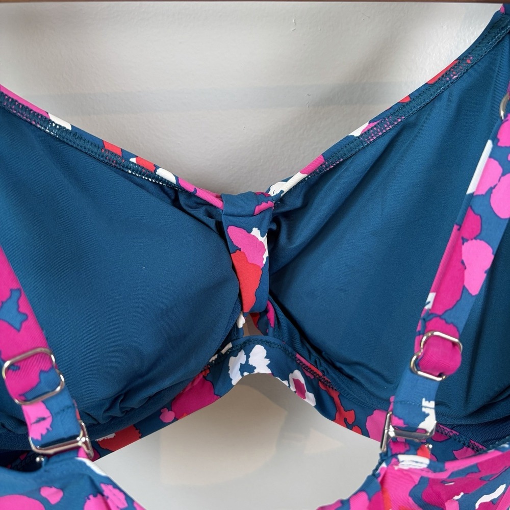 Birdsong Underwire Floral Swimsuit Top Blue/pink Lined Size 34 I Womens Summer - Picture 7 of 7